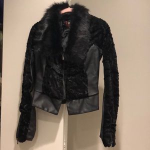 Black Faux Fur Women ‘s Jacket